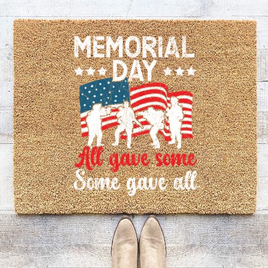 All Gave Some Some Gave All USA Flag Memorial Day Coir Doormats