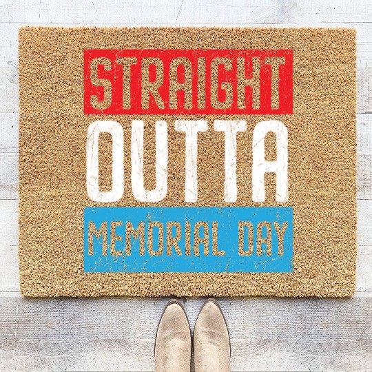 Patriotic Veteran USA Flag American Memorial Day Coir Doormats