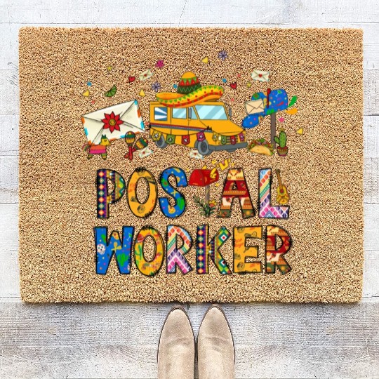 Cinco de Mayo Postal Worker Coir Doormats Nacho Average