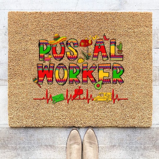 Cinco de Mayo Postal Worker Cinco de Mayo Pattern Coir Doormats