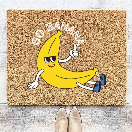 GO BANANA, for fruit lover kids. Coir Doormats