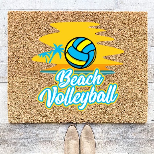 Volleyball Sport Lover Beach Volleyball Player Coir Doormats