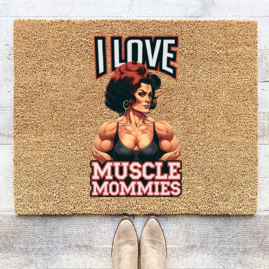I Love Muscle Mommies Coir Doormats