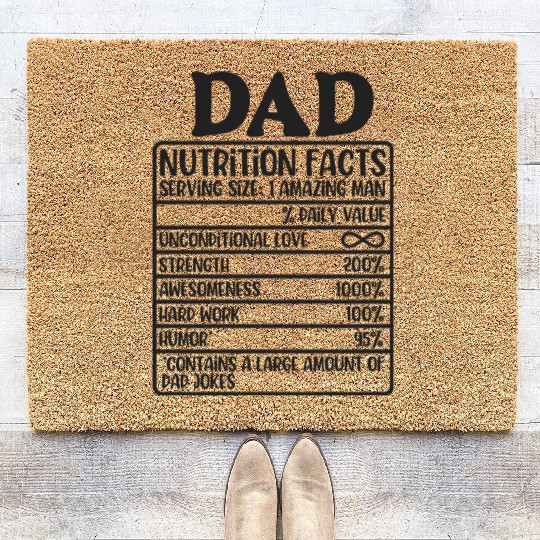 Funny Dad Nutrition Facts Label Coir Doormats