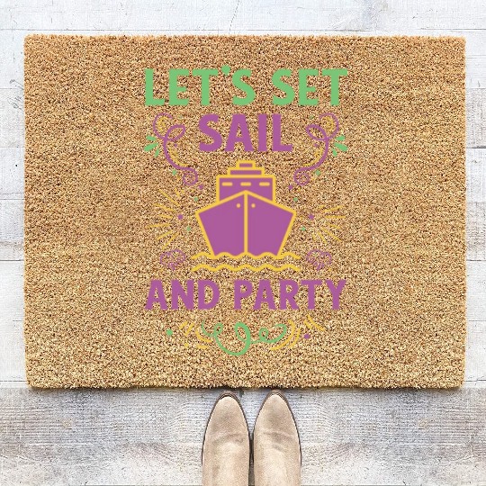 Mardi Gras Cruise Ship Carnival Cruising Party Coir Doormats