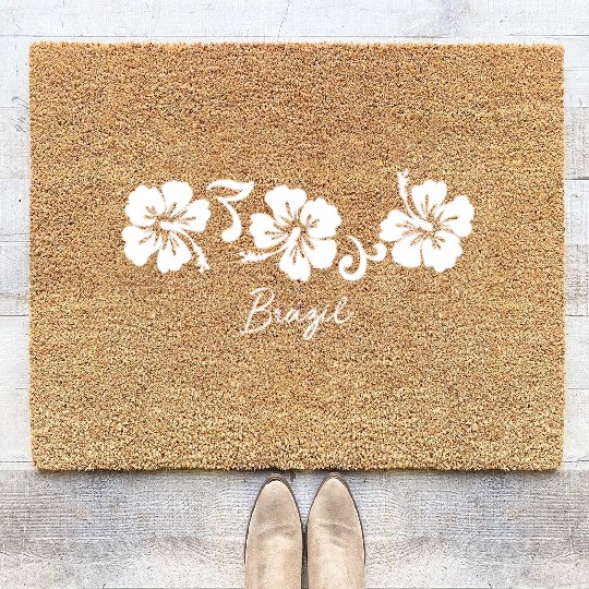 Brazil Hibiscus Flower Coir Doormats