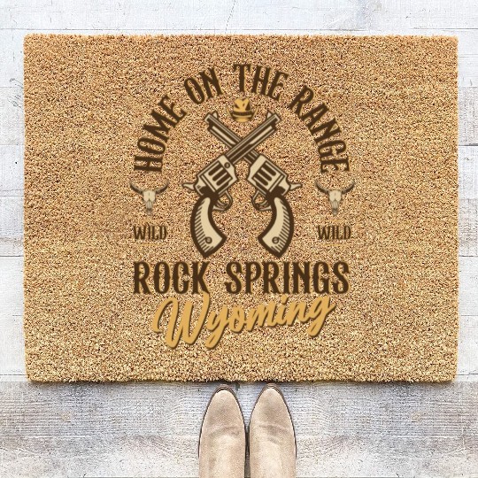 RockSprings Wyoming wild west town Coir Doormats