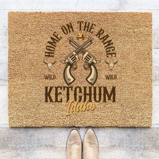 Ketchum Idaho wild west town Coir Doormats