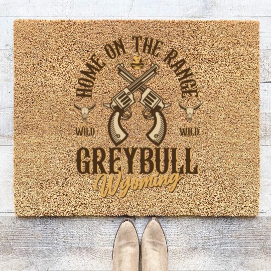 Greybull Wyoming wild west town Coir Doormats