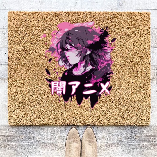 Sad Anime Girl Yami Kawaii Pastel Goth Japanese Ae Coir Doormats