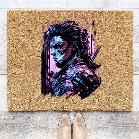 Samurai Warrior Japan Japanese Katana Manga warrio Coir Doormats
