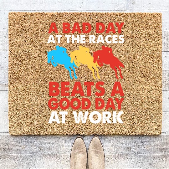 Funny Equestrian Horse Riding Show Jumping Coir Doormats
