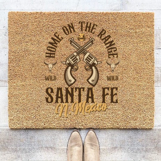 Santa Fe New Mexico wild west town Coir Doormats