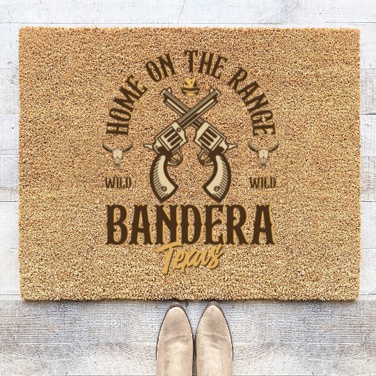 Bandera Texas wild west town Coir Doormats