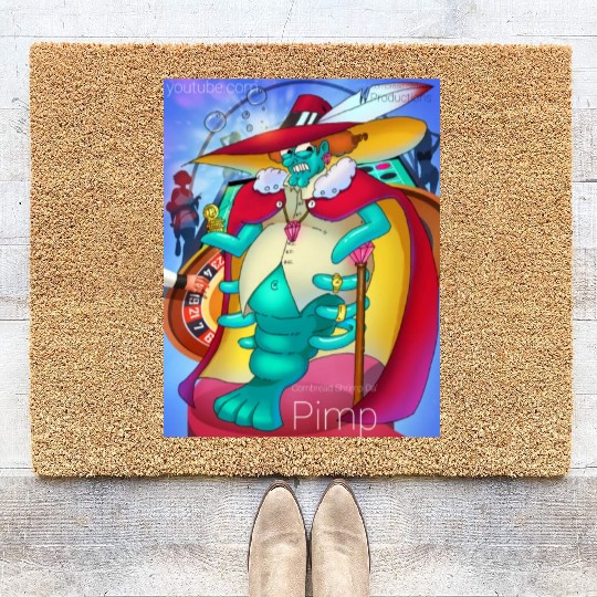 Cornbread Shrimp Da' Pimp (green) Coir Doormats