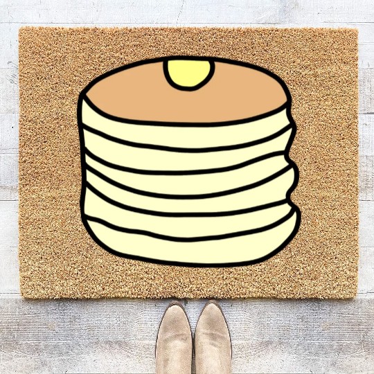 pancake menu cute food lover Coir Doormats