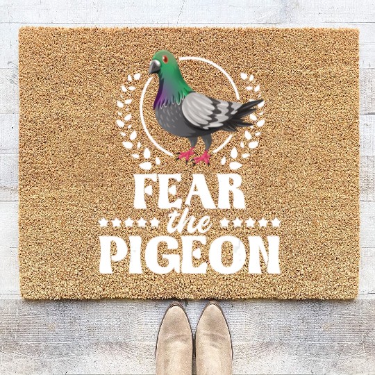Fear The Pigeon Pigeon Racing Lover Birdwatching Coir Doormats