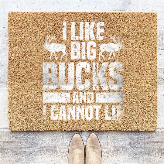 Funny Deer Hunting I Like Big Bucks and I Cannot Coir Doormats