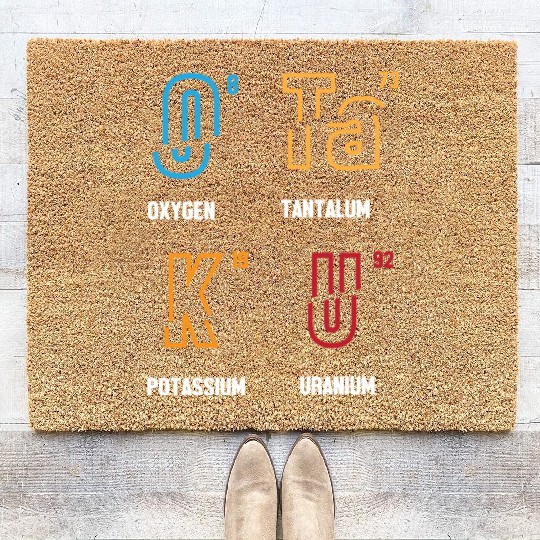 Anime Lover Funny Science Otaku Periodic Table Coir Doormats