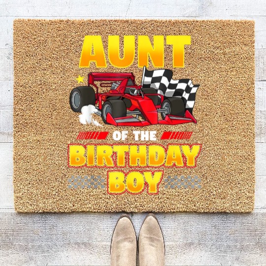 Formula Race Car Aunt of Birthday Boy Party Racin Coir Doormats