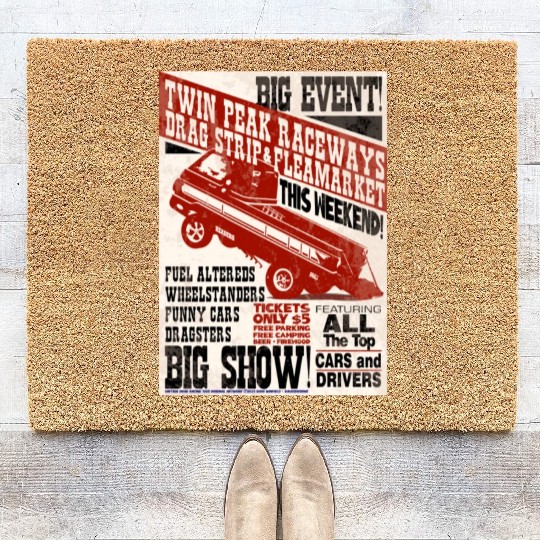 vintage, hot, rod, Classic, Racing, auto, automot Coir Doormats