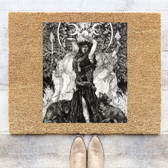 The Goddess Hecate Tarot Card Triple Wiccan Pagan Coir Doormats