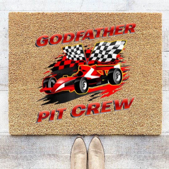 Godfather Pit Crew Race Car Birthday Party Racing Coir Doormats