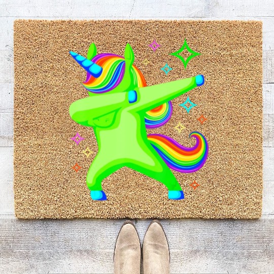 Glow Party Unicorn Squad Neon Lights Party Lover Coir Doormats