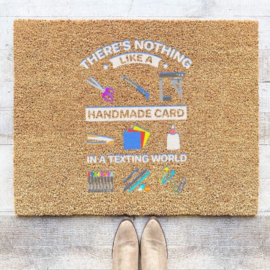 Nothing Like Handmade Card in Texting Society Coir Doormats