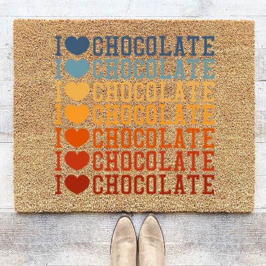 I Love Chocolate Retro Vintage Coir Doormats