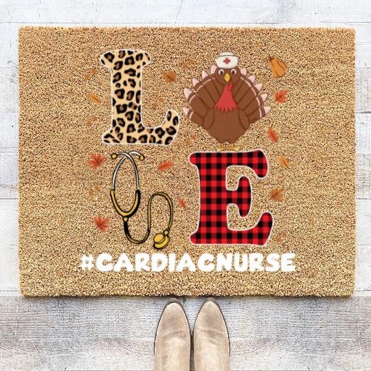 Thanksgiving Cardiac Nurse Costume Coir Doormats