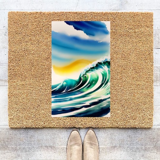 Ocean Waves Painting Design Coir Doormats