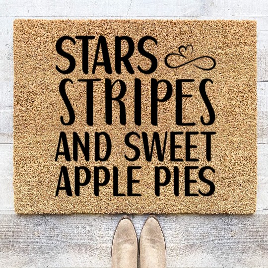 Stars Stripes and sweet Apple Pies Coir Doormats