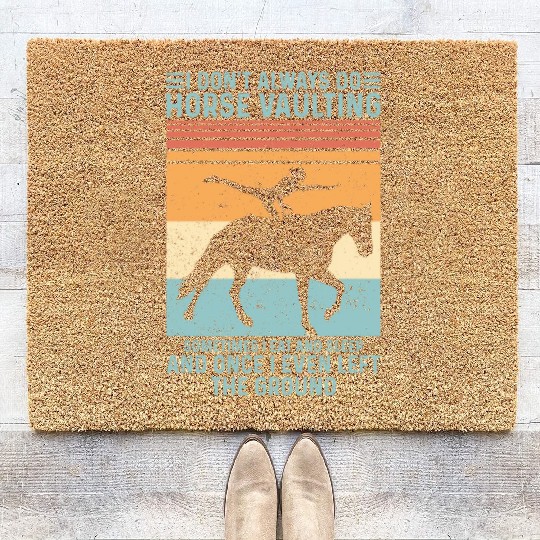Funny Equestrian Horse Vaulting Retro Coir Doormats