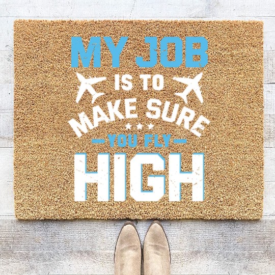 Air Traffic Controller ATC Flight Control Aircraft Coir Doormats