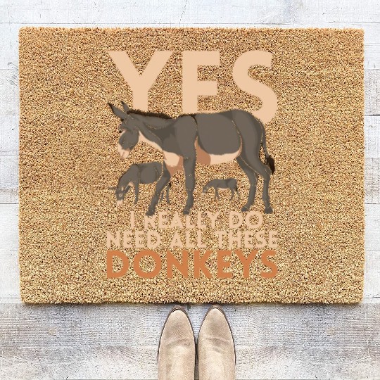 Farming Donkey Lover Funny Farmer Farm Animal Coir Doormats
