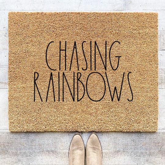 Chasing Rainbows Rae Dunn Inspired Minimalist Coir Doormats