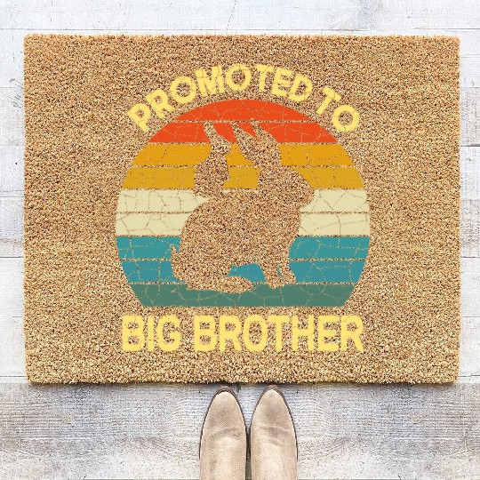 Promoted to big brother bunny Gift, baby Rabbit Coir Doormats