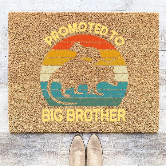 Promoted to big brother Opossum Gift, baby possum Coir Doormats