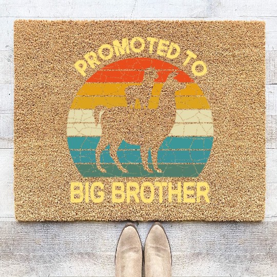 Promoted to big brother dinosaur Gift Coir Doormats