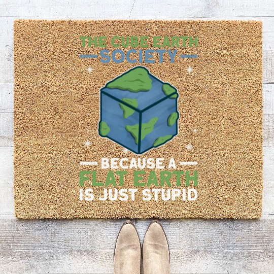 The Cube Earth Society Earth Planet Space Lover Coir Doormats