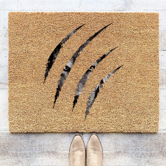 claws mark | Pack of Alpha Wolf were here Coir Doormats