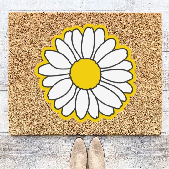yellow daisy flower Coir Doormats