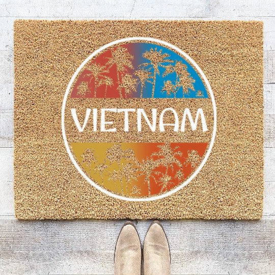 Vietnam Stylish Vacation Souvenir Palm Tree Coir Doormats