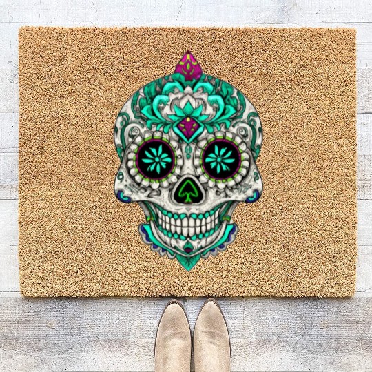 Royal Sugar Skull Coir Doormats