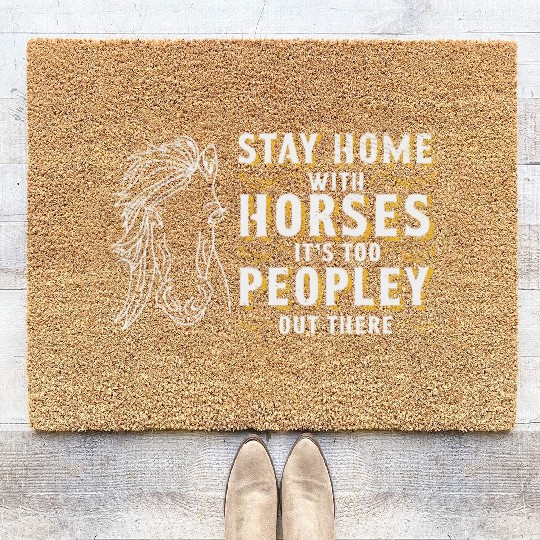Horse Riding Equestrian Horses Lover Pony Design Coir Doormats
