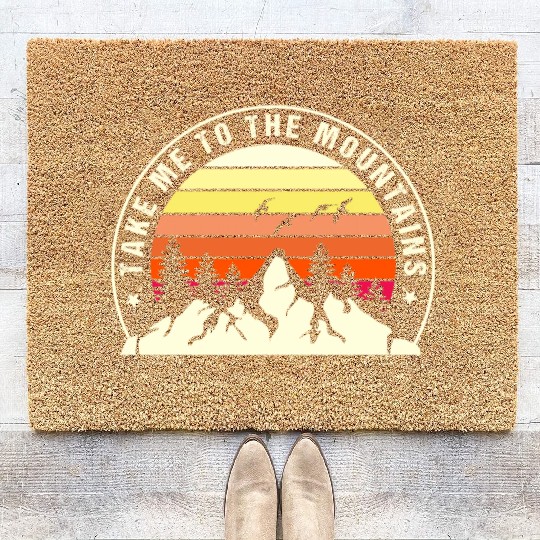 Take A Hike Mountain Coir Doormats