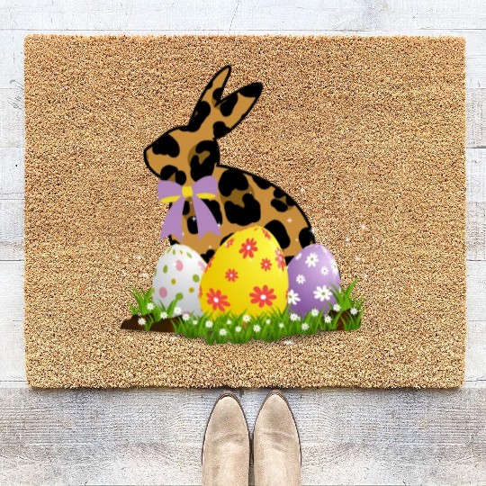 Easter Bunny Leopard Easter egg Rabbit Easter Day Coir Doormats