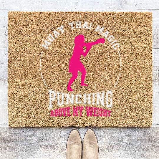 International Women's Day Muay Thai Girl Power Coir Doormats