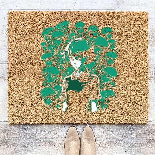 Piles of Skulls and Bones and Anime Girl Coir Doormats